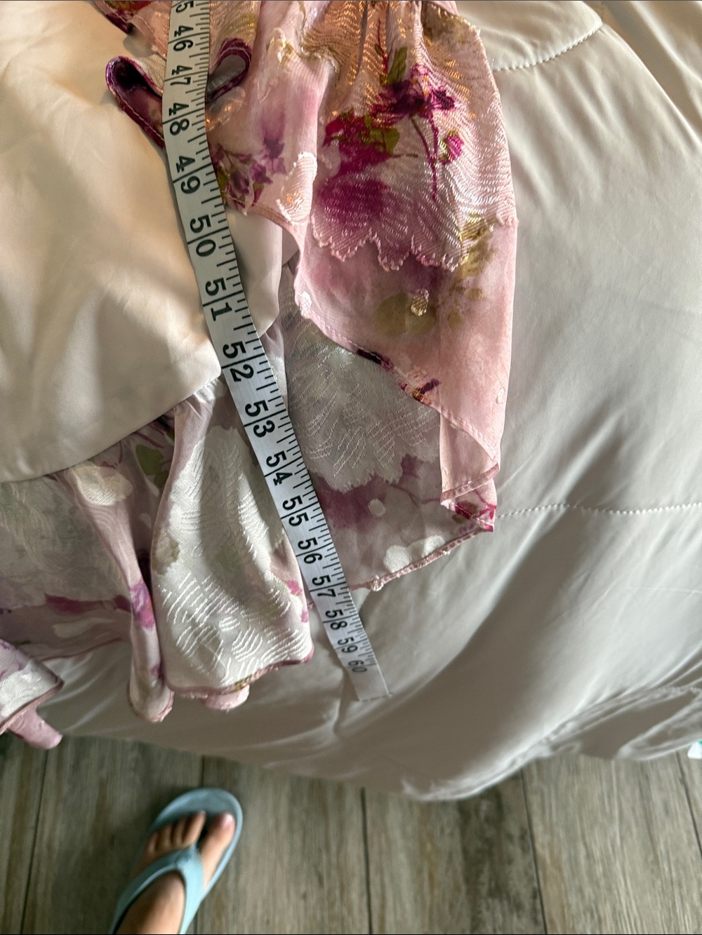 Azazie Pink Floral Ruffle Slip Dress - Picture 6 of 6